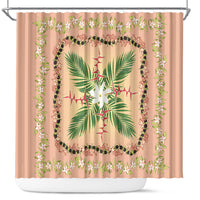 Hawaii Quilt Inspired Collection Aloha Flowers Shower Curtain Maile - Kukui Nut Lei