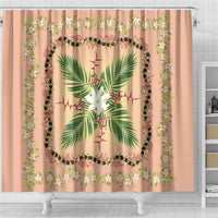 Hawaii Quilt Inspired Collection Aloha Flowers Shower Curtain Maile - Kukui Nut Lei