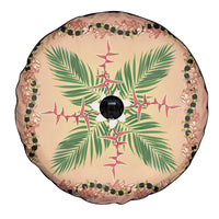 Hawaii Quilt Inspired Collection Aloha Flowers Spare Tire Cover Maile - Kukui Nut Lei