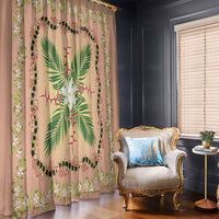 Hawaii Quilt Inspired Collection Aloha Flowers Window Curtain Maile - Kukui Nut Lei