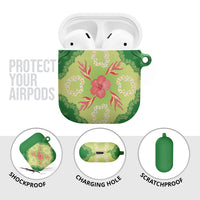 Hawaii Quilt Inspired Collection Aloha Flowers AirPods Case Plumeria - Ti Leaf Lei