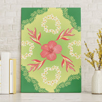 Hawaii Quilt Inspired Collection Aloha Flowers Canvas Wall Art Plumeria - Ti Leaf Lei