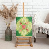 Hawaii Quilt Inspired Collection Aloha Flowers Canvas Wall Art Plumeria - Ti Leaf Lei
