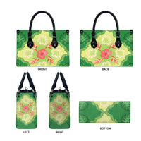 Hawaii Quilt Inspired Collection Aloha Flowers Leather Bag Plumeria - Ti Leaf Lei