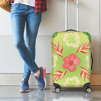 Hawaii Quilt Inspired Collection Aloha Flowers Luggage Cover Plumeria - Ti Leaf Lei
