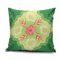 Hawaii Quilt Inspired Collection Aloha Flowers Pillow Cover Plumeria - Ti Leaf Lei