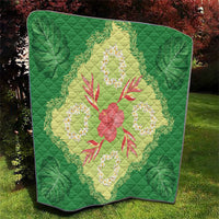 Hawaii Quilt Inspired Collection Aloha Flowers Quilt Plumeria - Ti Leaf Lei