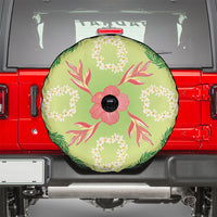 Hawaii Quilt Inspired Collection Aloha Flowers Spare Tire Cover Plumeria - Ti Leaf Lei
