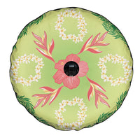 Hawaii Quilt Inspired Collection Aloha Flowers Spare Tire Cover Plumeria - Ti Leaf Lei