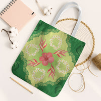 Hawaii Quilt Inspired Collection Aloha Flowers Tote Bag Plumeria - Ti Leaf Lei