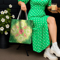 Hawaii Quilt Inspired Collection Aloha Flowers Tote Bag Plumeria - Ti Leaf Lei