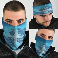 Hawaii Quilt Inspired Collection Aloha Sea Neck Gaiter Manta Ray and Turtles