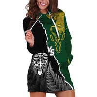 Personalised New Zealand Vs South Africa Rugby Hoodie Dress Rivals Dynamics LT7 Black Green - Polynesian Pride