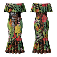 Mahalo Hawaii Ho'oponopono Pule Couples Matching Mermaid Dress and Hawaiian Shirt Polynesian Pattern Cross
