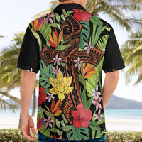 Mahalo Hawaii Ho'oponopono Pule Hawaiian Shirt Polynesian Pattern Cross