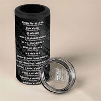 Hawaii Ka Pule a ka Haku Memorial 4 in 1 Can Cooler Tumbler Flower Lei Cross - Black
