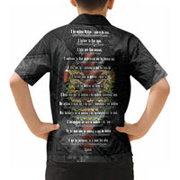 Hawaii Ka Pule a ka Haku Memorial Kid Hawaiian Shirt Flower Lei Cross - Black