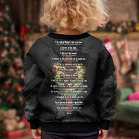 Hawaii Ka Pule a ka Haku Memorial Kid Ugly Christmas Sweater Flower Lei Cross - Black