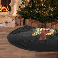 Hawaii Ka Pule a ka Haku Memorial Tree Skirt Flower Lei Cross - Black