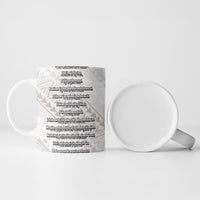 Hawaii Ka Pule a ka Haku Memorial Ceramic Mug Flower Lei Cross - Ivory White