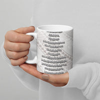 Hawaii Ka Pule a ka Haku Memorial Ceramic Mug Flower Lei Cross - Ivory White