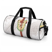 Hawaii Ka Pule a ka Haku Memorial Duffle Bag Flower Lei Cross - Ivory White