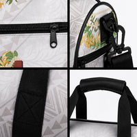 Hawaii Ka Pule a ka Haku Memorial Duffle Bag Flower Lei Cross - Ivory White