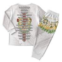 Hawaii Ka Pule a ka Haku Memorial Christmas Pajama Set Flower Lei Cross - Ivory White