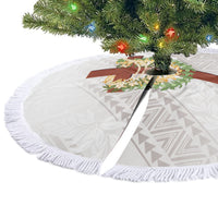Hawaii Ka Pule a ka Haku Memorial Tree Skirt Flower Lei Cross - Ivory White