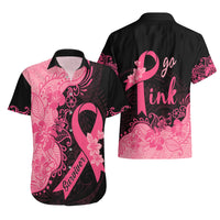 Polynesian Hawaiian Shirt Plumeria Breast Cancer Awareness Survivor Ribbon Pink LT7 - Polynesian Pride
