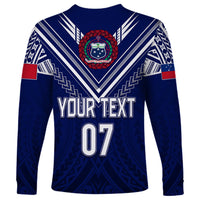 Personalised Samoa Rugby Long Sleeve Shirt World Cup 2023 Siamupini Siva Tau LT7 - Polynesian Pride
