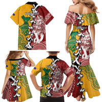 Mate Ma'a Tonga Vs Australia Rugby Personalized Family Matching Mermaid Dress and Hawaiian Shirt Special Mascots