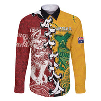 Mate Ma'a Tonga Vs Australia Rugby Personalized Family Matching Tank Maxi Dress and Hawaiian Shirt Special Mascots LT7 Dad's Shirt - Long Sleeve Colorful - Polynesian Pride