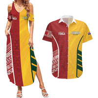 Australia - Tonga Rugby Custom Couples Matching Summer Maxi Dress and Hawaiian Shirt Minimalist Dynamic