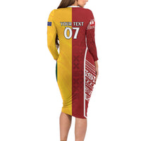Australia - Tonga Rugby Custom Long Sleeve Bodycon Dress Minimalist Dynamic
