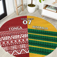 Australia - Tonga Rugby Custom Round Carpet Minimalist Dynamic LT7 Colorful - Polynesian Pride