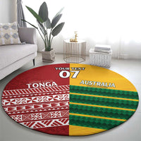 Australia - Tonga Rugby Custom Round Carpet Minimalist Dynamic LT7 - Polynesian Pride