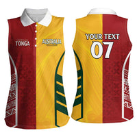 Australia - Tonga Rugby Custom Women Sleeveless Polo Shirt Minimalist Dynamic LT7 - Polynesian Pride