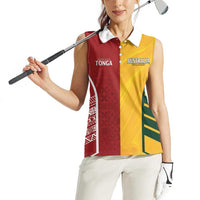 Australia - Tonga Rugby Custom Women Sleeveless Polo Shirt Minimalist Dynamic LT7 - Polynesian Pride