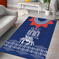 Queen Salote College 100 Years Anniversary Area Rug Tonga QSC Royal Blue - Polynesian Pride