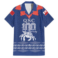 Queen Salote College 100 Years Anniversary Personalized Family Matching Off The Shoulder Long Sleeve Dress and Hawaiian Shirt Tonga QSC Royal Blue LT7 Dad's Shirt - Short Sleeve Royal Blue - Polynesian Pride