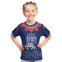 Queen Salote College 100 Years Anniversary Personalized Kid T Shirt Tonga QSC Royal Blue LT7 Royal Blue - Polynesian Pride