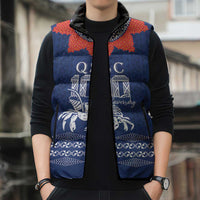 Queen Salote College 100 Years Anniversary Personalized Sleeveless Puffer Jacket Tonga QSC Royal Blue - Polynesian Pride