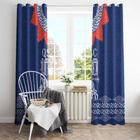 Queen Salote College 100 Years Anniversary Window Curtain Tonga QSC Royal Blue - Polynesian Pride