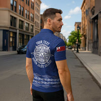 Queen Salote College 100 Years Anniversary Personalized Zipper Polo Shirt Tonga QSC Royal Blue LT7 - Polynesian Pride