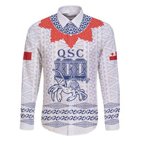 Queen Salote College 100 Years Anniversary Personalized Family Matching Puletasi and Hawaiian Shirt Tonga QSC White - Polynesian Pride