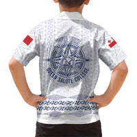 Queen Salote College 100 Years Anniversary Personalized Family Matching Short Sleeve Bodycon Dress and Hawaiian Shirt Tonga QSC White LT7 - Polynesian Pride