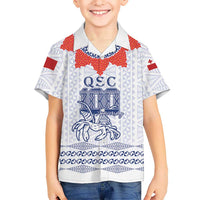 Queen Salote College 100 Years Anniversary Personalized Family Matching Summer Maxi Dress and Hawaiian Shirt Tonga QSC White LT7 Son's Shirt White - Polynesian Pride