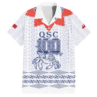 Queen Salote College 100 Years Anniversary Personalized Hawaiian Shirt Tonga QSC White - Polynesian Pride