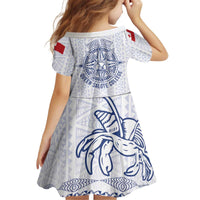 Queen Salote College 100 Years Anniversary Personalized Kid Short Sleeve Dress Tonga QSC White LT7 - Polynesian Pride